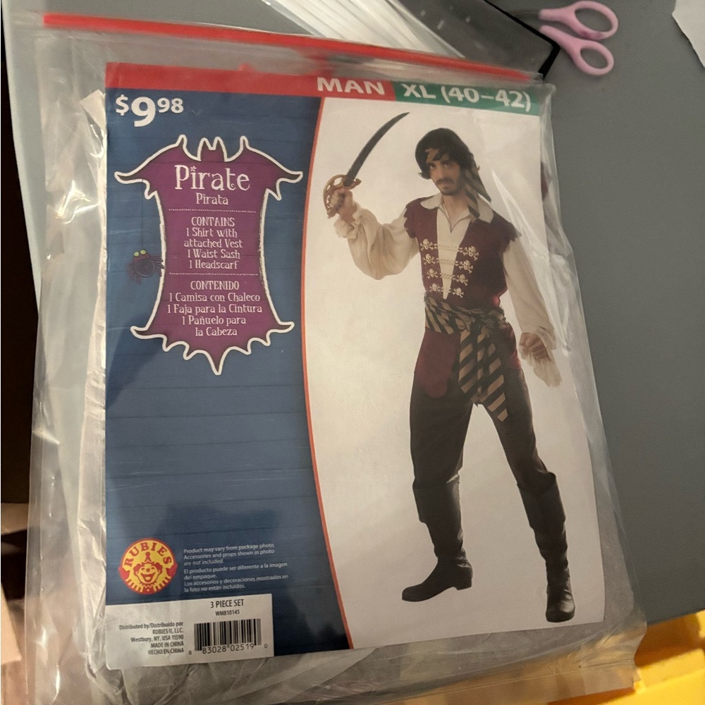 Rubie's Maroon and White Pirate Costume for Kids